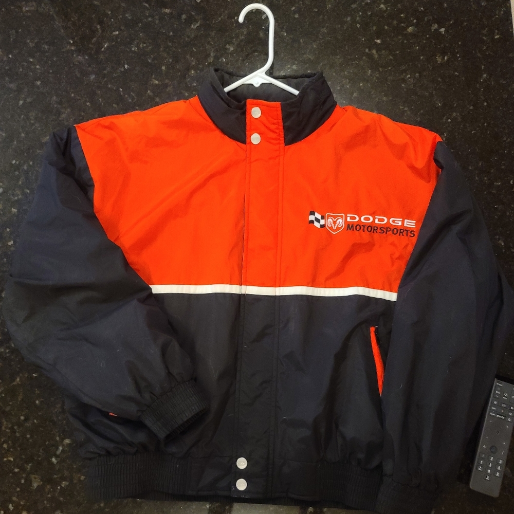 Men's Nascar Dodge Ram Jacket with tucked under hood Med